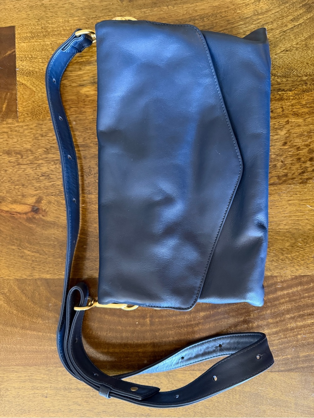 Holly and Tanger Navy Leather Crossbody Bag m